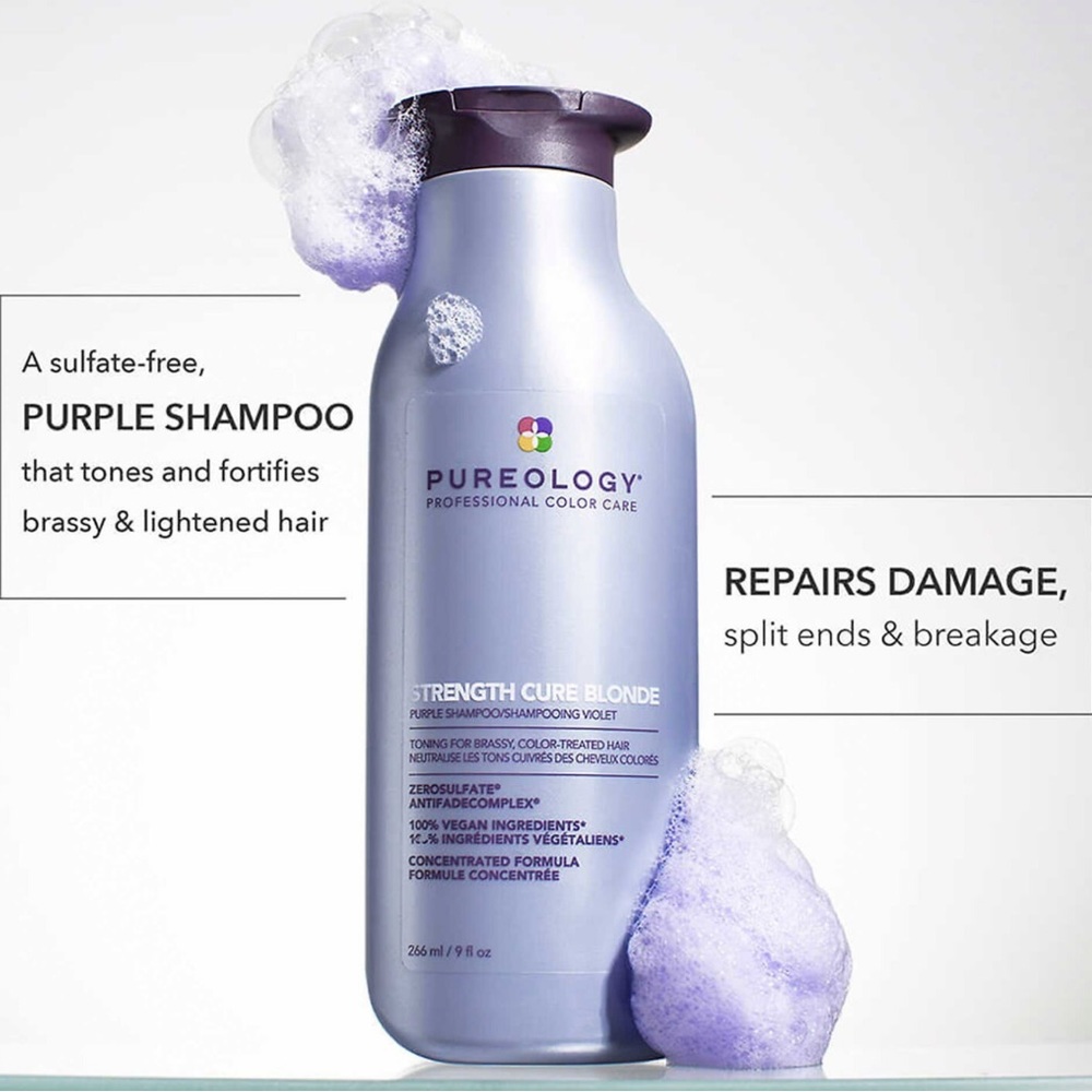 PUREOLOGY STRENGTH CURE BLONDE PURPLE SHAMPOO